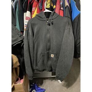 Size L-Carhartt Black Thermal Lined Full Zip Hoodie RN14806